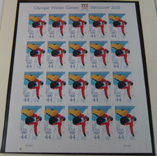 U.S. 2010 Stamp Pane Celebrating the Winter Olympics in Vancouver, Canada