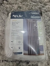 Style Selections Anton  Blackout  Cream Textured 50x84in  #3491221 New