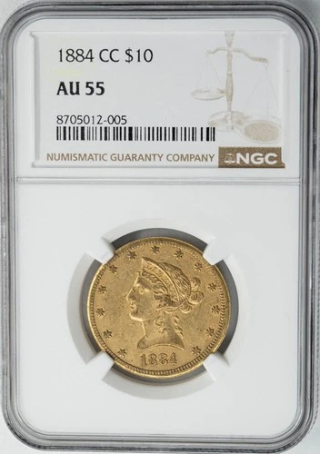 1884-CC $10 Gold Liberty AU55 NGC 950515-7