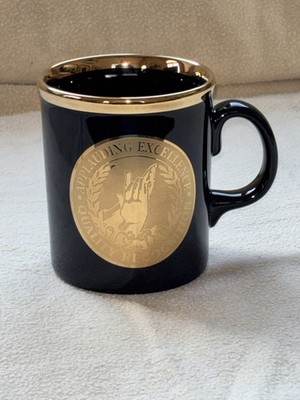 Applauding Excellence Quality Recognition Coffee Cup Mug Black Gold.
