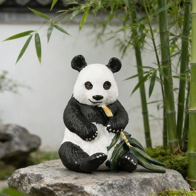 Realistisches Panda Spielzeug Set - 10,5 cm PVC Figur bunt für Kinder