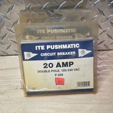 ITE Pushmatic Circuit Breaker 20 Amp Double Pole 120/240 V AC P-220