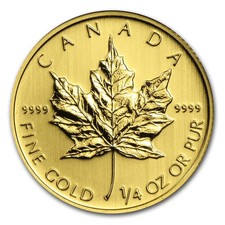 Canadian Maple Leaf 1/4 oz Gold Coin (Random Year)