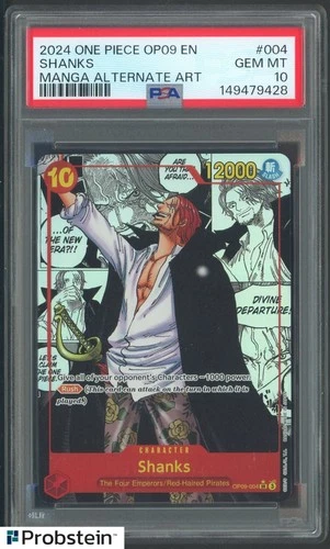 2024 One Piece OP09 EN Manga Alternate Art #004 Shanks PSA 10 GEM MINT
