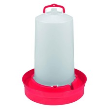 Little Giant Deep Base Poultry Waterer w/ Handle for Chickens  Birds, 3 Gal Red