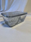 VTG 1980s Clear Glass Refrigerator Dish Anchor Hocking w Ribbed Design 8.5”X4.5”