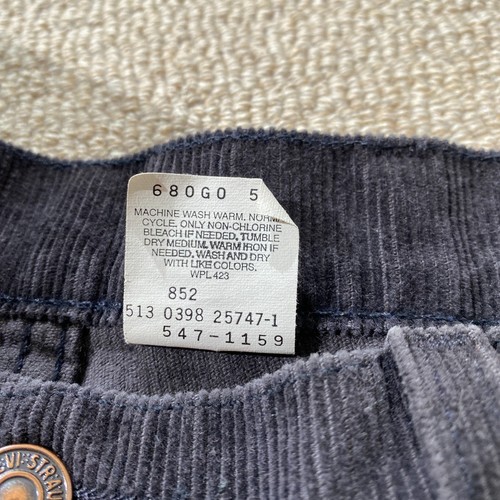 Vintage Levis Corduroy Jeans Womens 36x30 Dark Grey 547 Orange Tab Made in USA - Picture 9 of 10