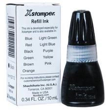 Xstamper Black Refill Ink 22112, 10ml Bottle, by Shachihata