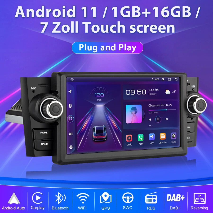 7” Android 11.0 Autoradio GPS für 2007-2012 Fiat Punto & Grande Punto Carplay BT - Bild 2 von 4