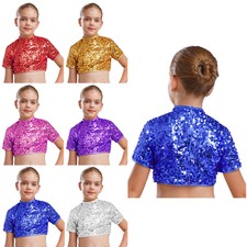 Kids Girls Vest Performance Crop Top Cheerleading Shirts Gymnastic Tank Workout