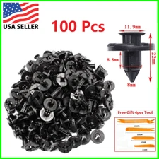 100pcs Bumper Clips 8mm Plastic Rivet Fastener Mud Flaps Fender Push for NISSAN