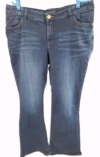 Rock & Republic Kasandra Womens 18W Dark Wash Denim Jeans Boot Cut Beaded Pants