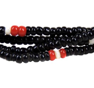 2 Strands Seed Black and Red Trade Bead