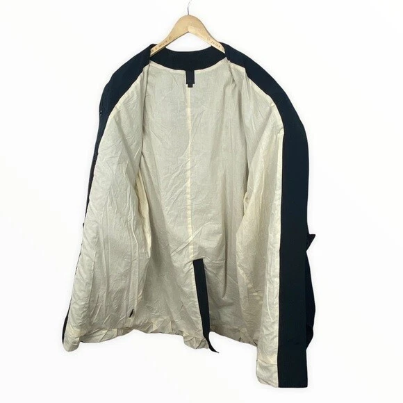 Vera Wang Collection Trench Coat Black Belted Womens Size 0 Midi Nylon Jacket - Image 4 of 4