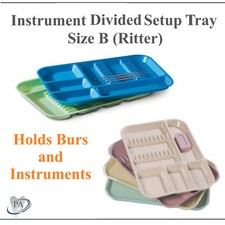 DENTAL INSTRUMENT SET UP TRAY INCLUDES BUR HOLDER SECTION Choose Color SIZE B