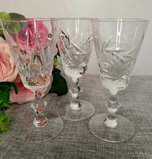 Vintage Pinwheel by Bohemia Crystal 24% Lead Crystal Brandy Glasses Set Of 3