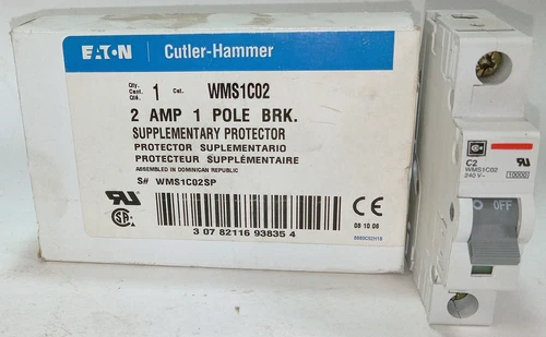 1 NEW EATON CUTLER HAMMER WMS1C02 2 AMP 1 POLE BREAKER NIB ***MAKE OFFER***