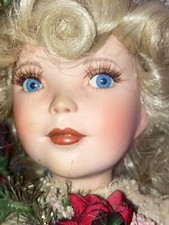 Vintage Antique Paradise Galleries Blonde Porcelain Christmas Doll C4821 1990-99