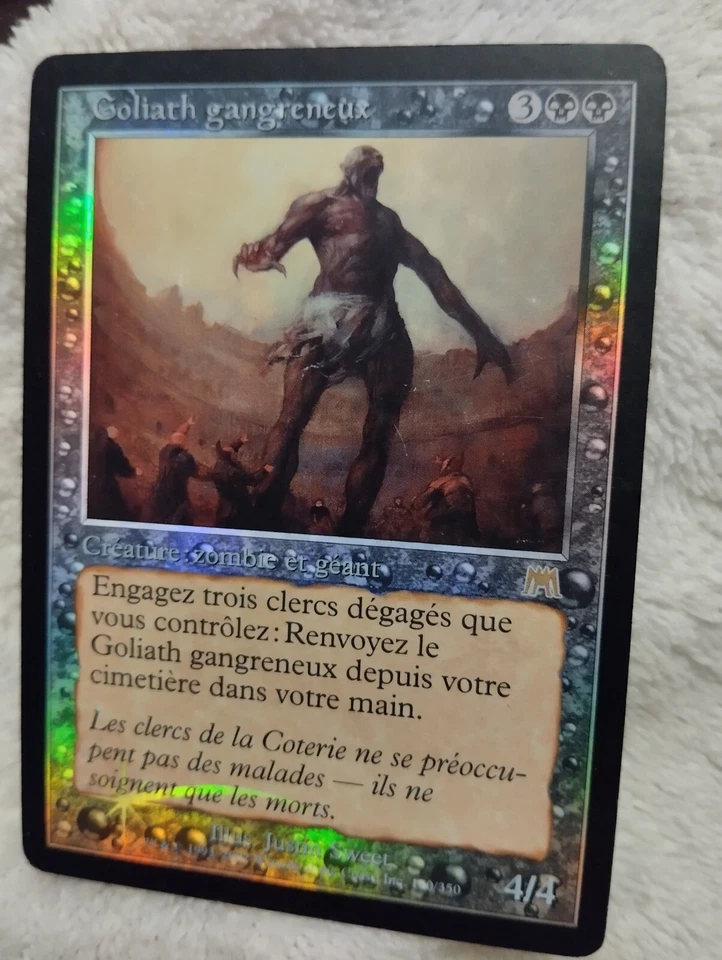 MTG GANGRENOUS GOLIATH FRENCH FOIL PLAYED Onslaught 2002 Black Rare Zombie WOTC - Image 3 of 4
