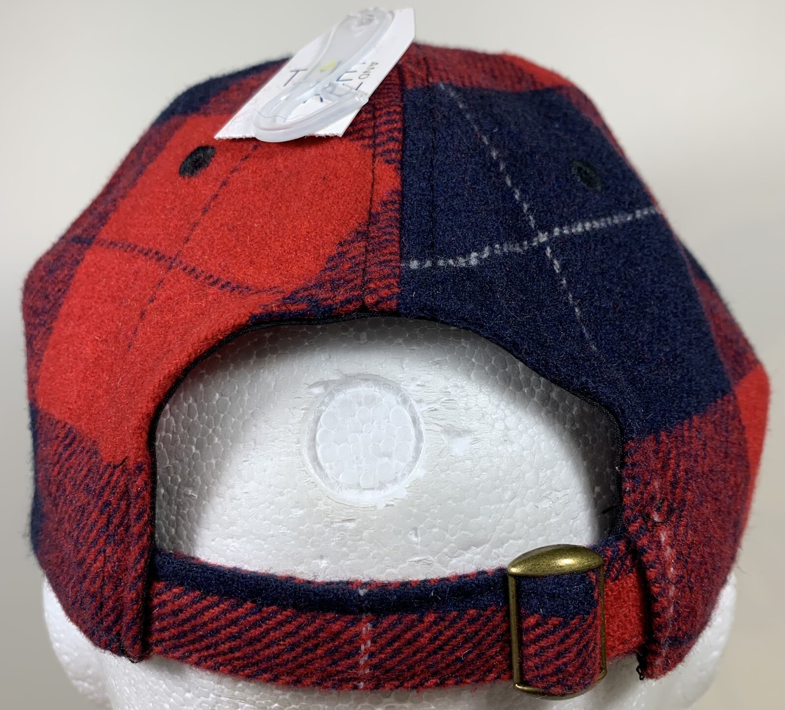 Checkered Blank Hat Gingham Checked Pattern Red C… - image 4