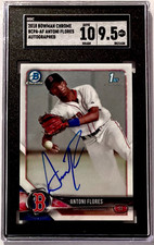 2018 Bowman Chrome Antoni Flores Autograph SGC 9.5 w/10 AUTO