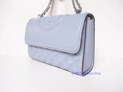 ショルダーバッグ・ポシェット Tory Burch  Shoulder Bags Women Leather Heavenly/Pale Blue NWT Tory Burch Fleming Large Leather Shoulder Crossbody Bag