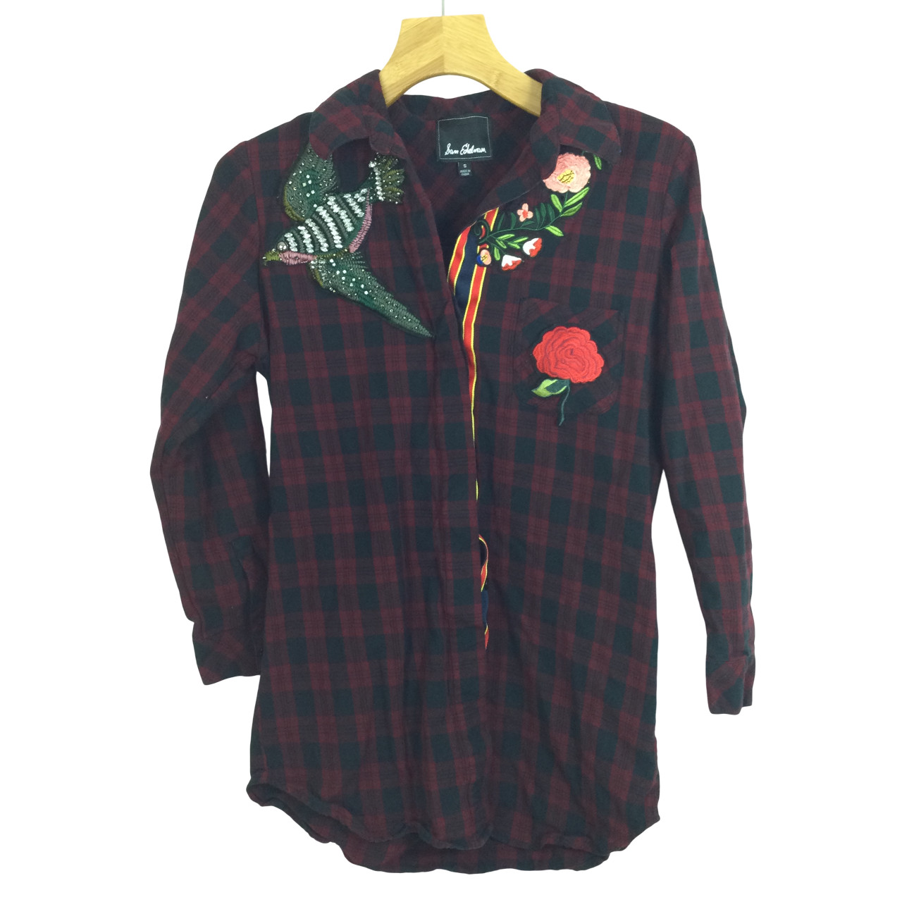 Sam Edelman Patchwork Flannel Sparrow Embellished… - image 1