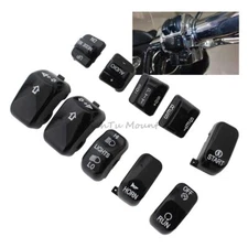 Black Hand Control Switch Button Caps Fit For Harley Touring FLHTCU FLHTK 96-13