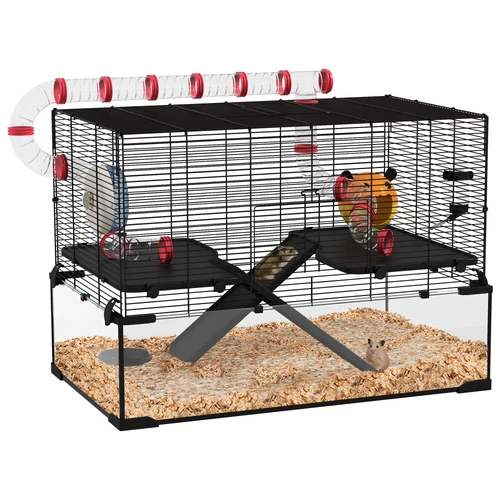Extra Large Hamster Cage,Small Animal Cage,Tube Tunnel,Exercise Wheel,Ramps