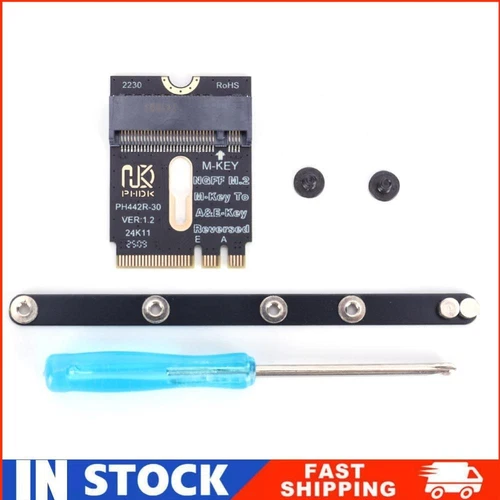 NGFF A+E-Key Male To NVME M-key Female Extension PCI-E 4.0 Adapter with Bracket