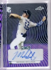 2023 Leaf Perfect Game Metal Michael Mullinax Purple Prismatic Auto RC /9