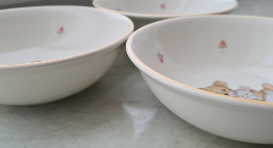 3 Schüsseln Mikasa Teddy Japan Bär Geschirr Kinder Schale Vintage Retro Ramen - Bild 3 von 4