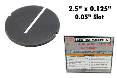 Bandsaw Table Insert Plate for Central Machinery 4 Speed 14'' Bandsaw 32208 2.5''