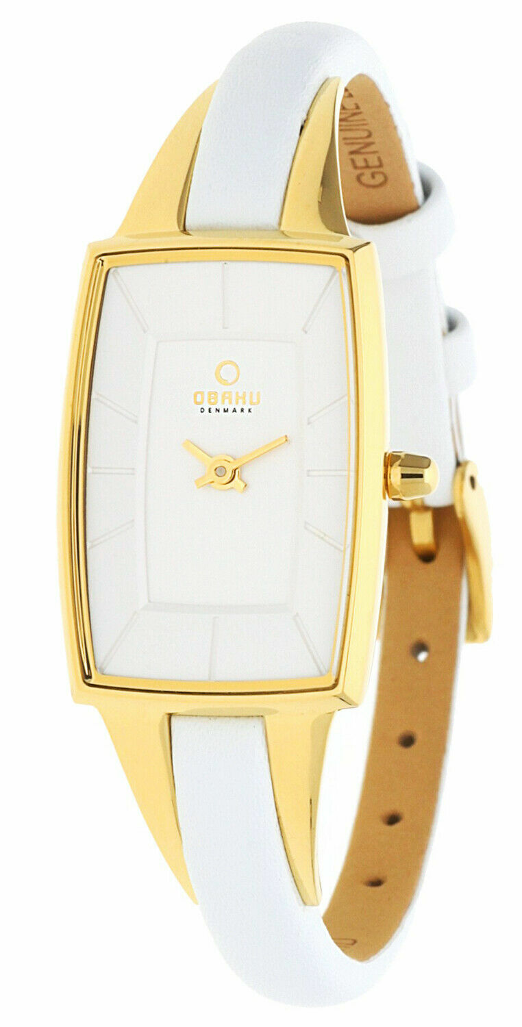 Montre femme Obaku blanche en cuir pour sublimer vos tenues d'été