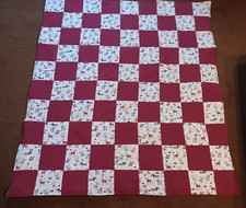 COUNTRY COTTAGE PUPPY DOGS FLANNEL PATCHWORK BABY QUILT - BRAND NEW - 43 X 48