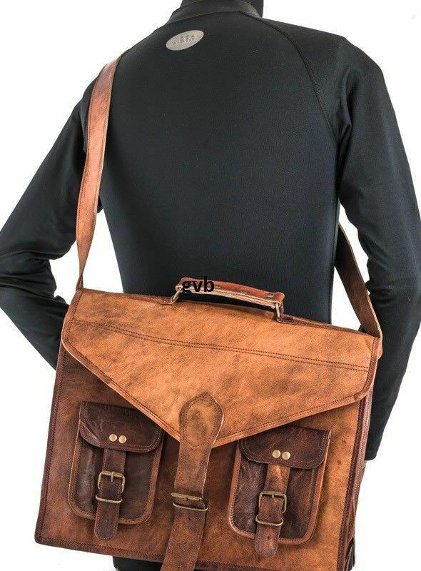 Messenger Bag Shoulder Vintage Briefcase Satchel Soft Forever Leather Laptop