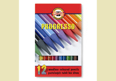 KOH-I-NOOR Progresso Woodless Coloured Pencils Set of 12 Box 8756 