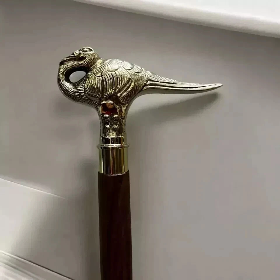 古董手柄赫丘勒波洛天鹅风格黄铜手杖礼物 — 第 3/4 张图片