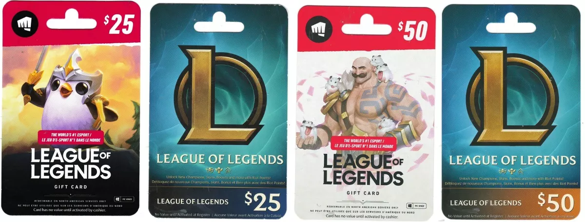 gift card LEAGUE OF LEGENDS Canada collectible game esport *not loaded*