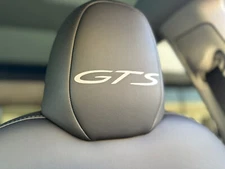 4pcs  GTS logo Headrest badge decal sticker brushed silver