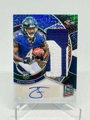Zay Flowers 2023 Panini Spectra RPA Rookie Patch Auto /10 #RAD-ZFL