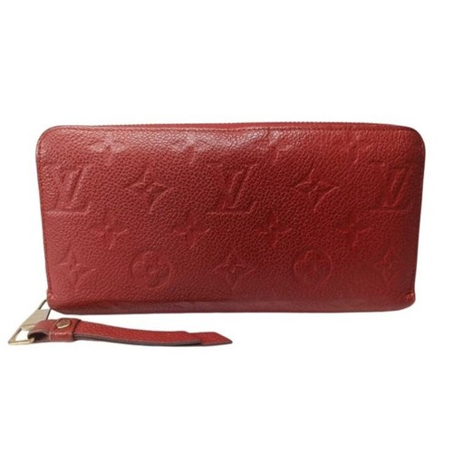 LOUIS VUITTON Zippy Wallet Long Wallet M61865 Red Monogram Empreinte Women's