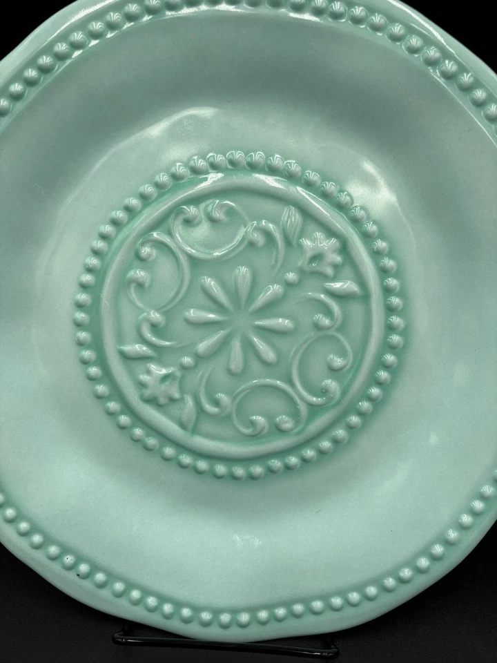 Juego de platos informales de 11 piezas para camping RV 5 platos de cena verde 6 cuencos melamina blanca Foto 3 de 4