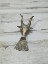 Vintage Solid Brass Bull Steer Longhorn Boot Jack Shoe Puller 
