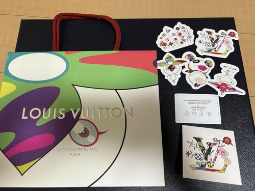 Takashi Murakami x Louis Vuitton collaboration shopper and sticker new unused - Picture 7 of 12