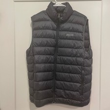 Eddie Bauer Mens EB650 Down Puffer Vest Charcoal Gray Heather Size Medium