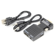 VGA 3.5mm Audio to HDMI Converter Adapter 1080P Digital Video Audio Portable