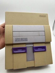 Super Nintendo SNES Console W/ Cables & Controller - Tested & Works Yellowed