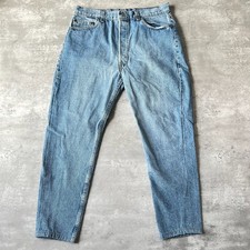 Vintage 1980s Levis 501 32x26 Button Fly Light Wash Blue Denim Jeans Made in USA