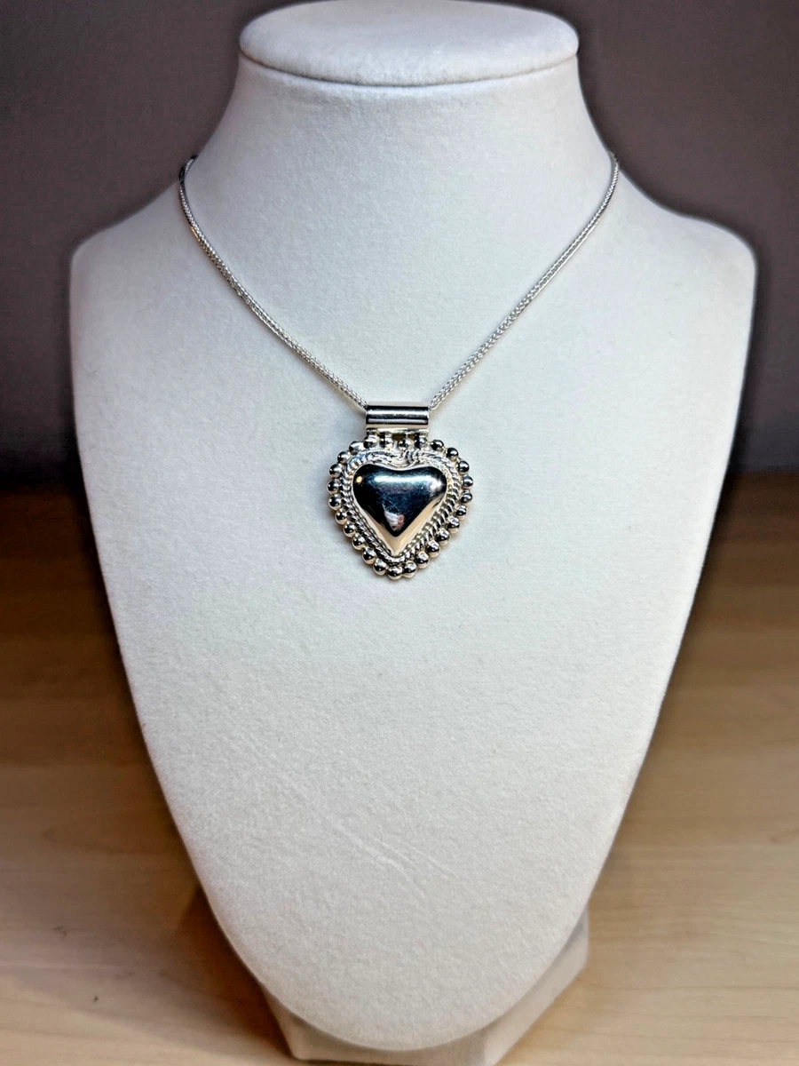 Puffy Heart Pendant In Retro Costume Necklaces & Pendants for sale